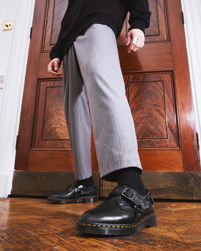 Dr Martens Henree Polished Smooth Lær Spenne Sko Herre Svarte | Norge 235SGL